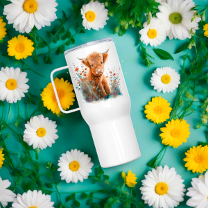 25oz Highland Cow Thermal Travel Mug